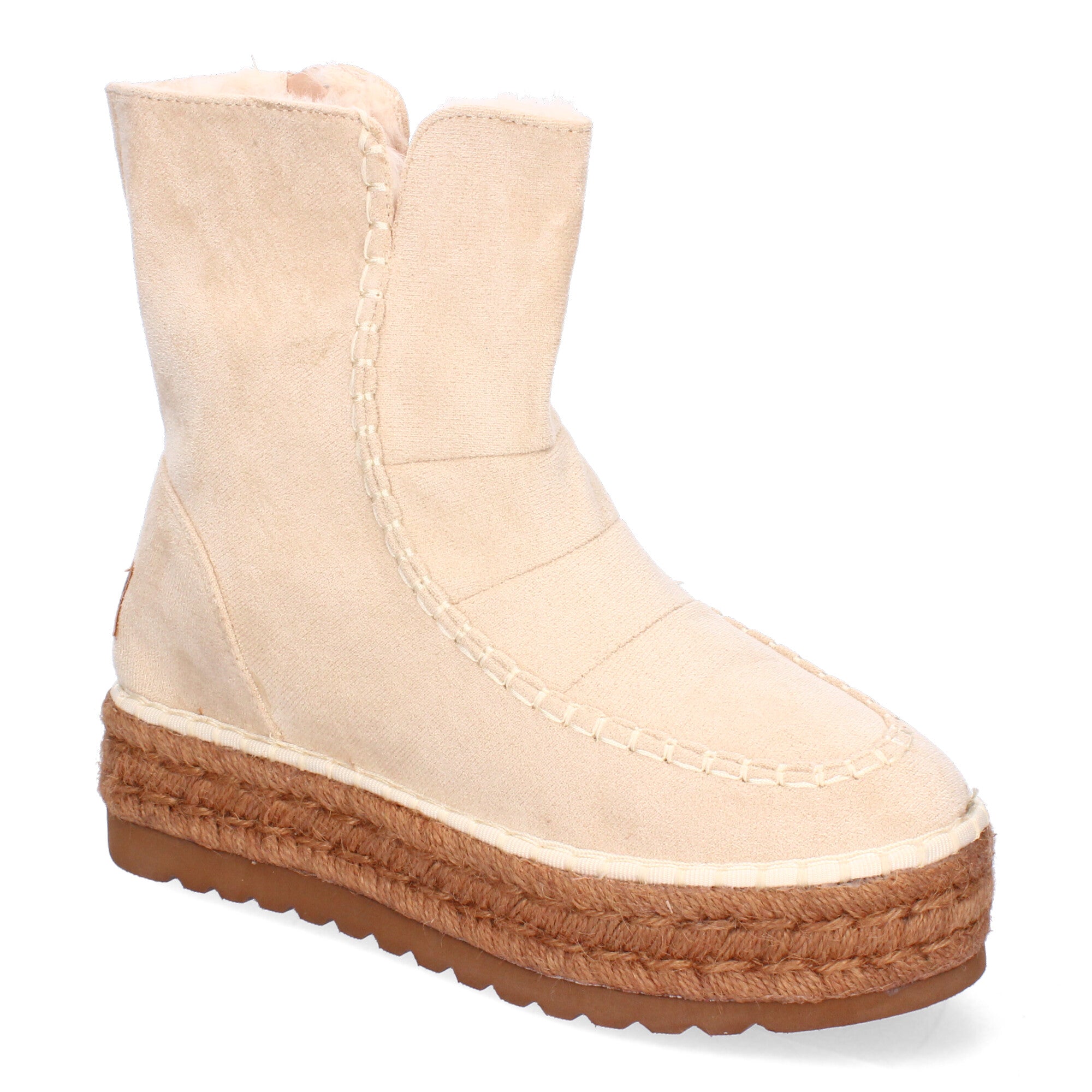 Botin beige con pelo interior