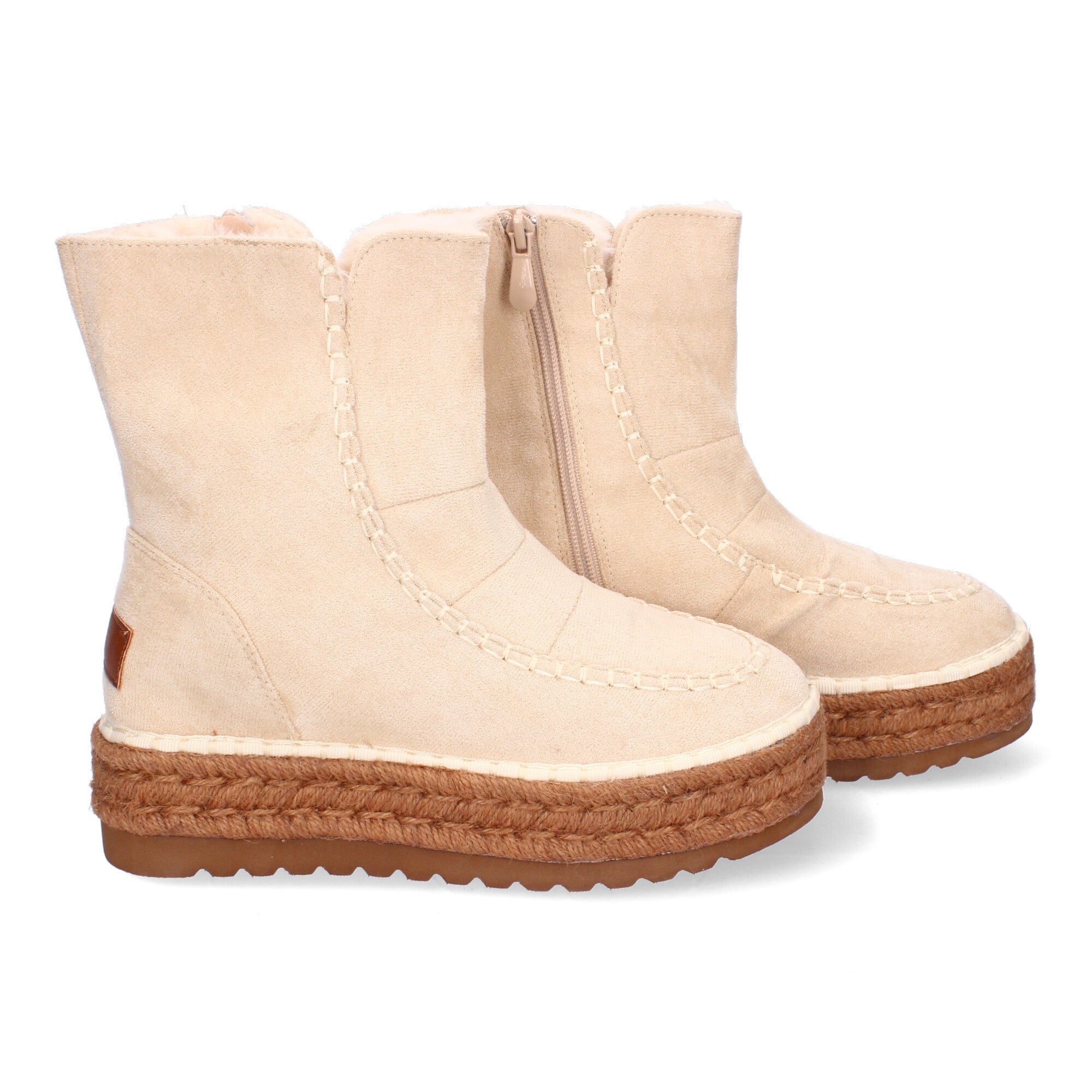Botin beige con pelo interior