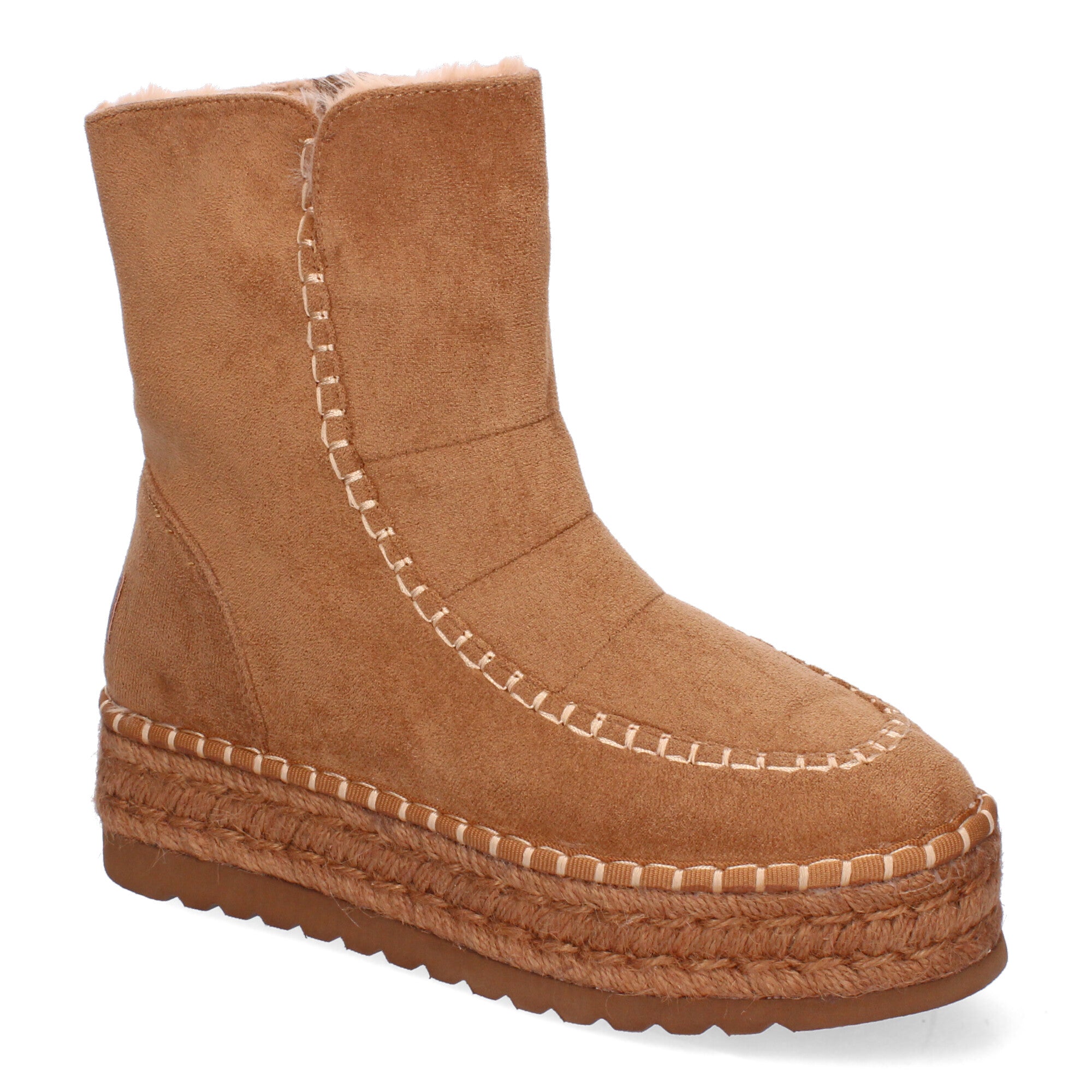 Botin camel con pelo interior