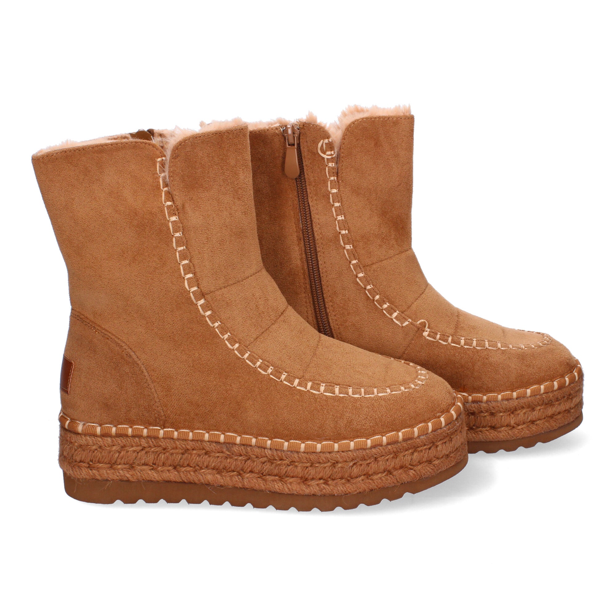 Botin camel con pelo interior