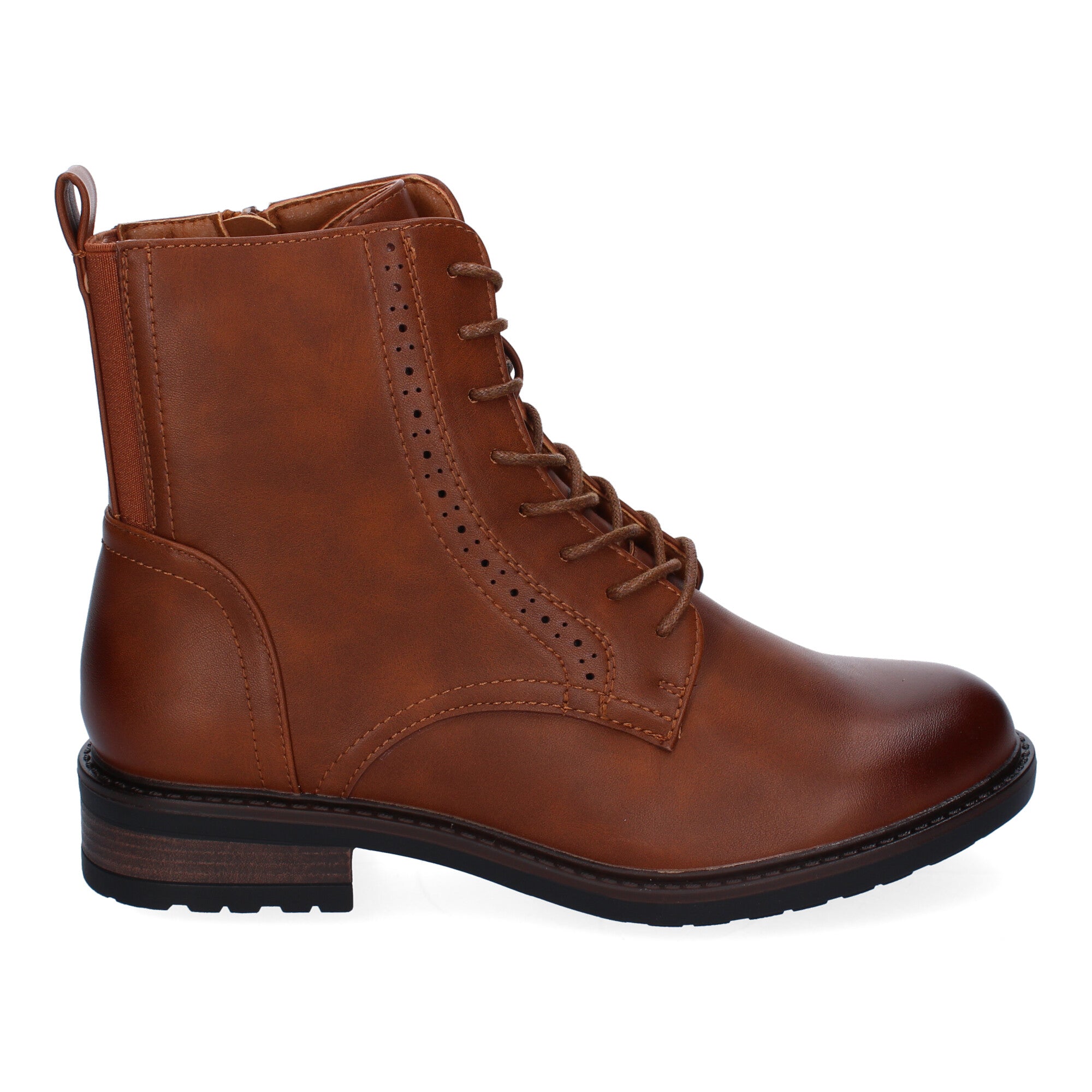Botines camel con cierre cordones