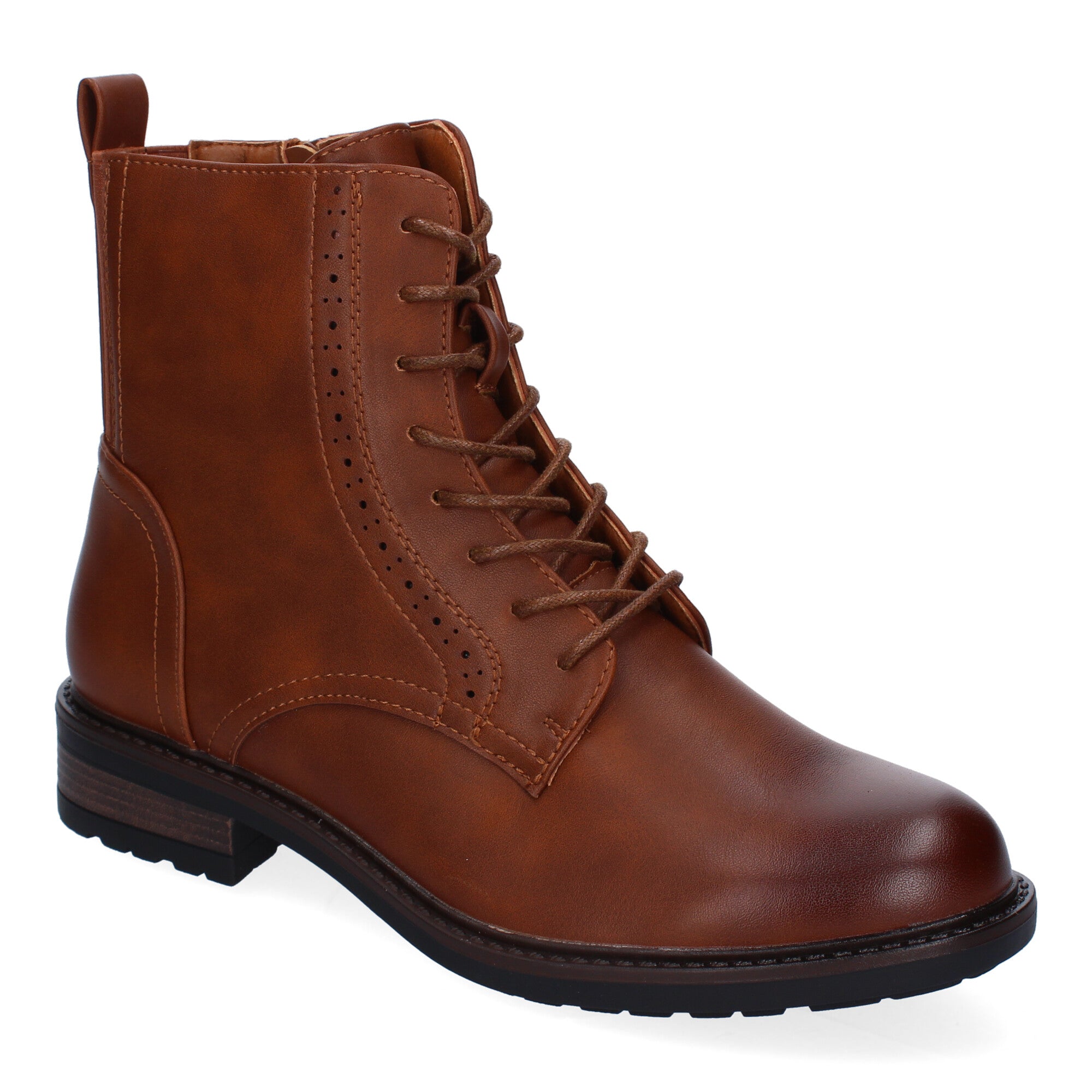 Botines camel con cierre cordones