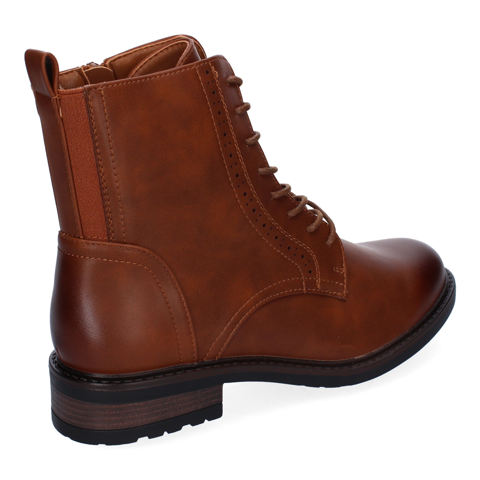 Botines camel con cierre cordones