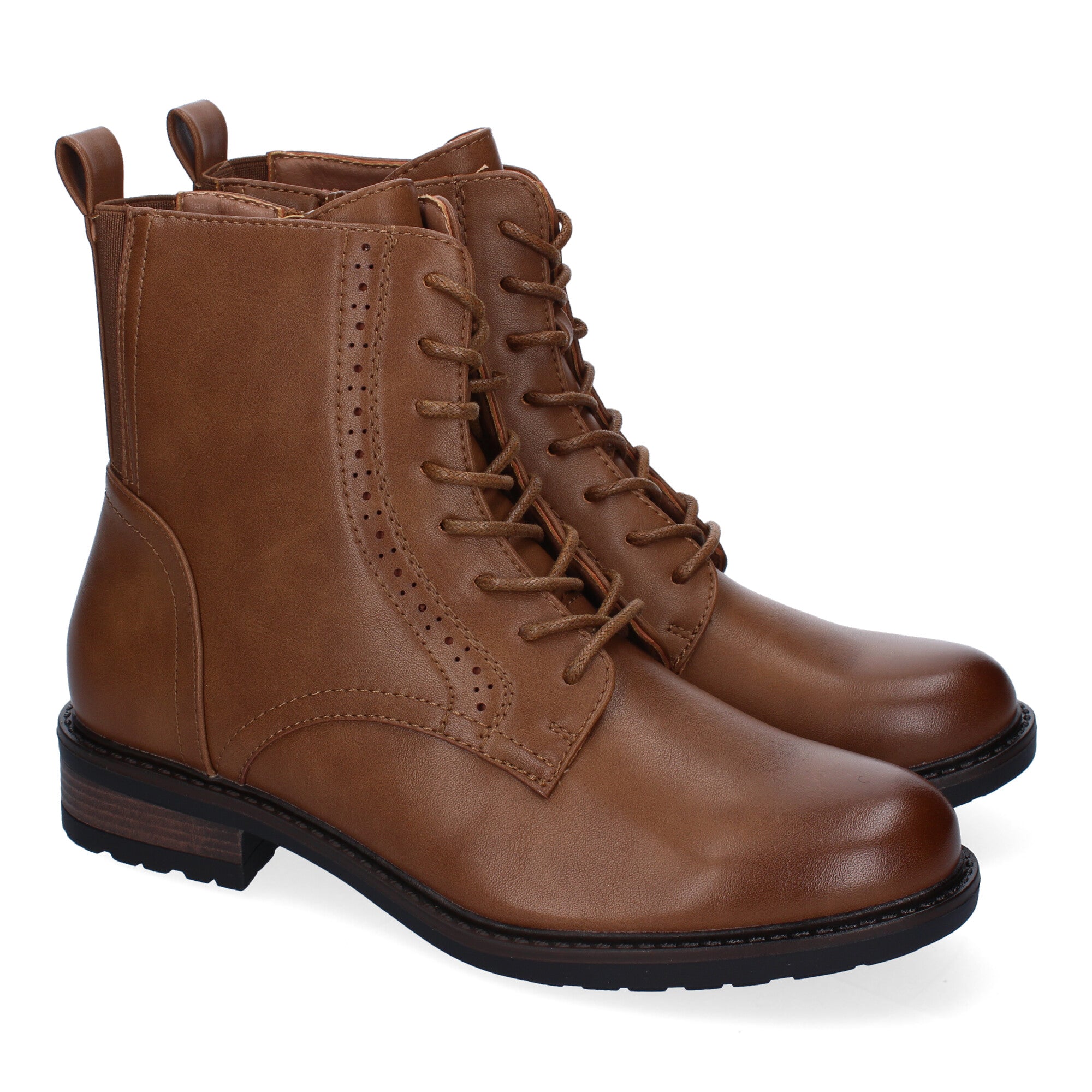 Botines marrones con cierre cordones