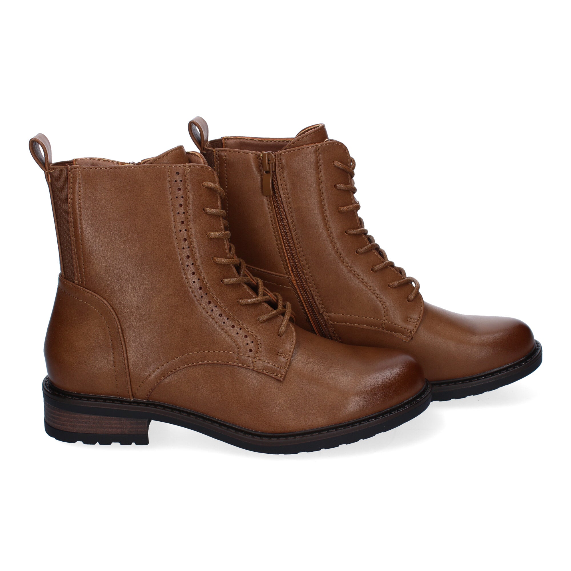 Botines marrones con cierre cordones