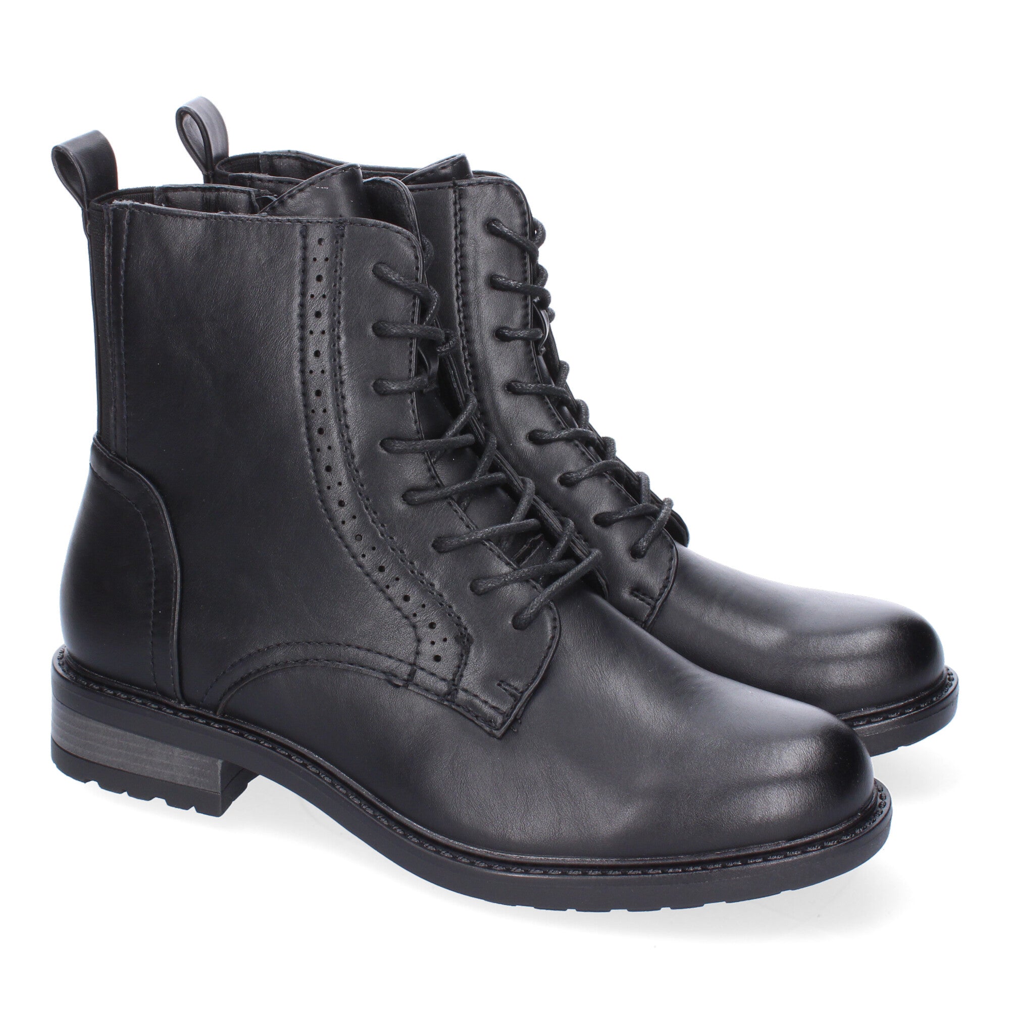 Botines negros con cierre cordones