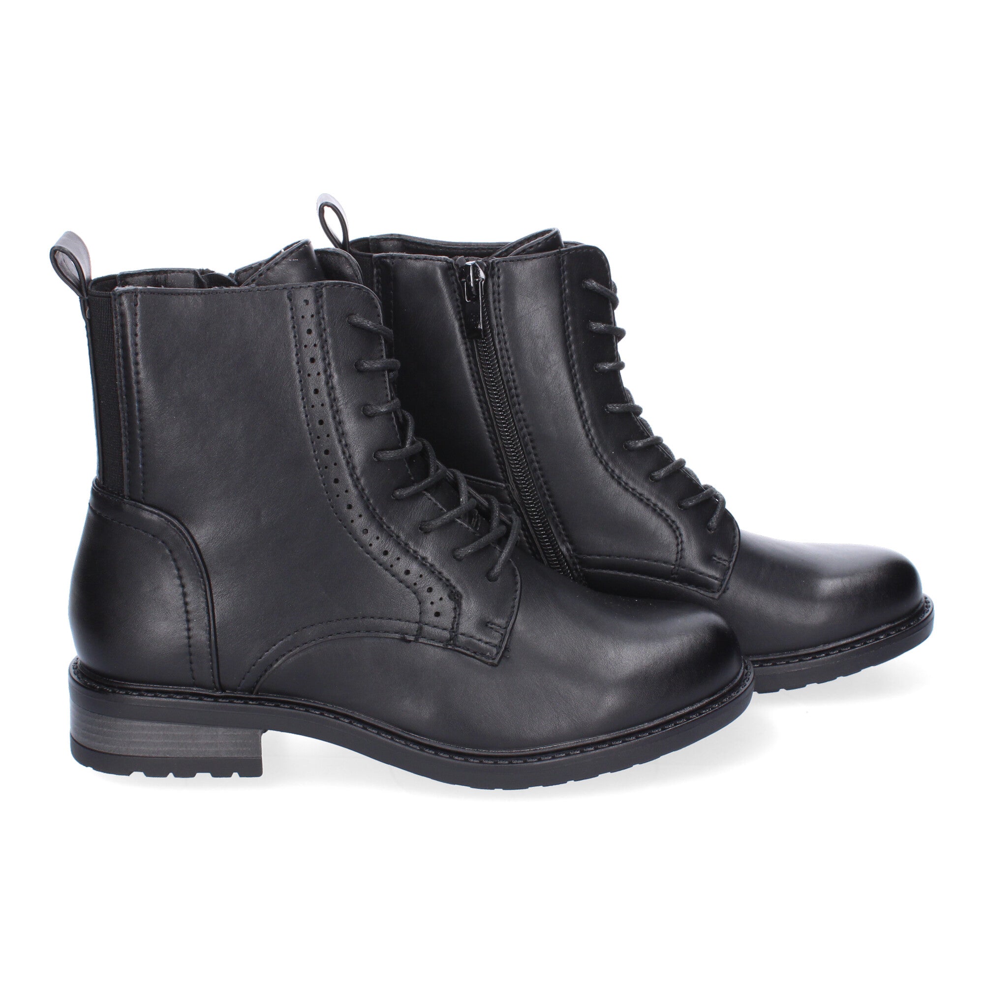 Botines negros con cierre cordones
