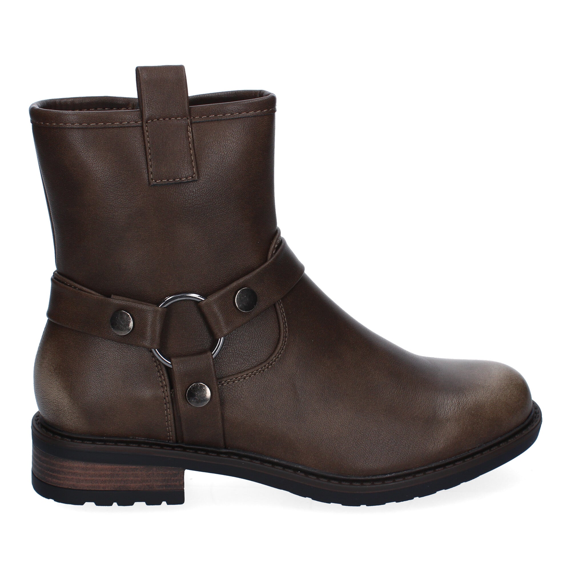 Botines moteros cafe