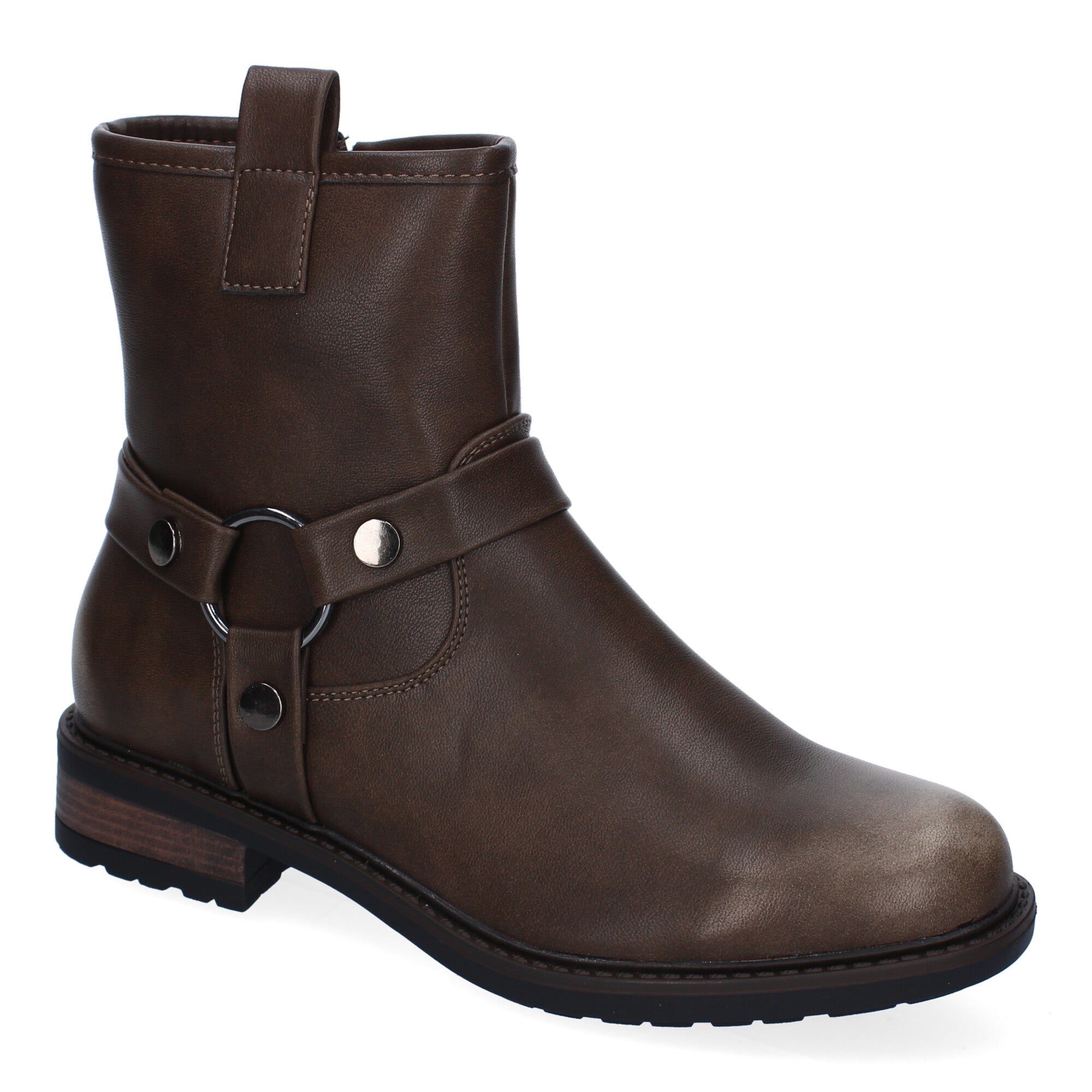 Botines moteros cafe