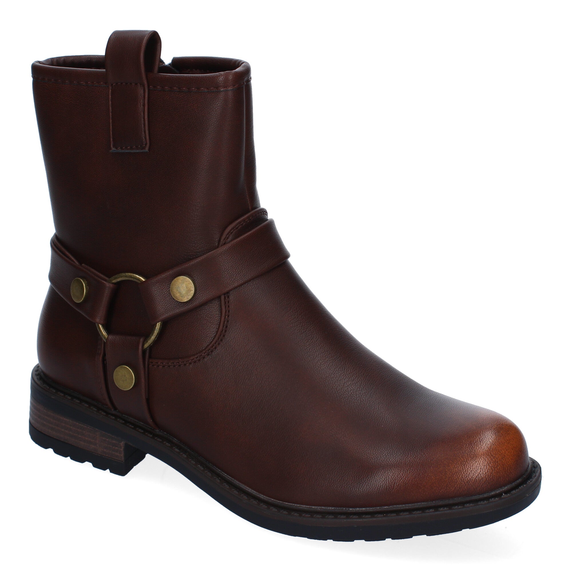 Botines moteros en marrón