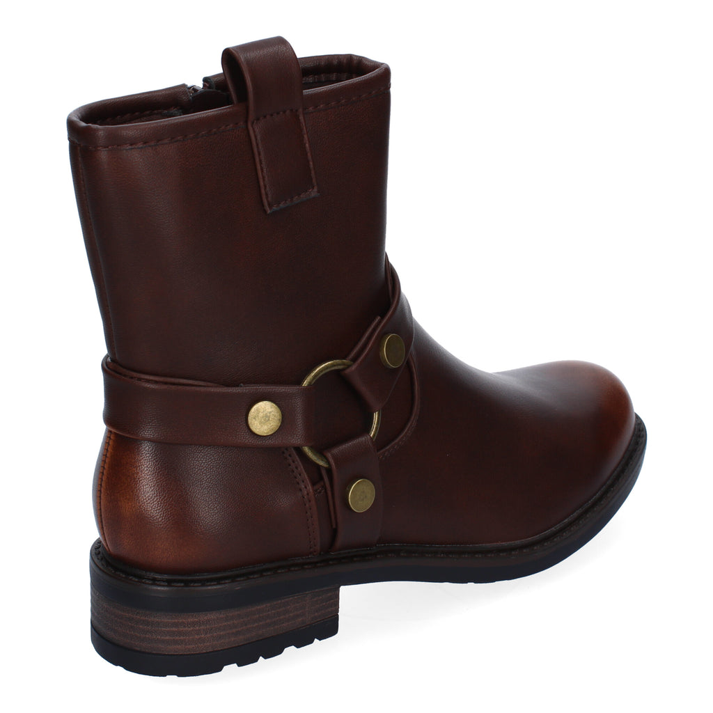 Botines moteros en marrón