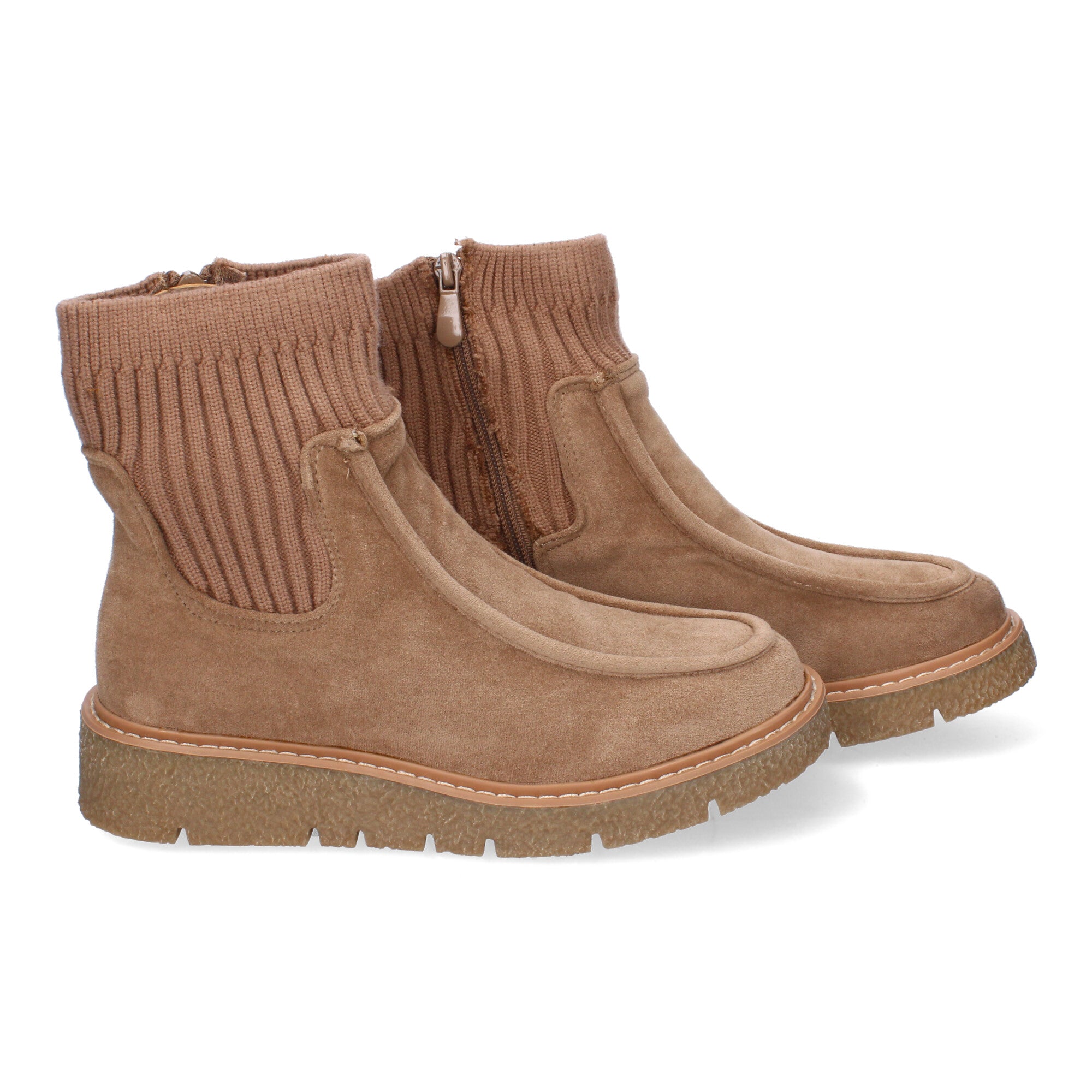 Botines kaki con cierre cremallera