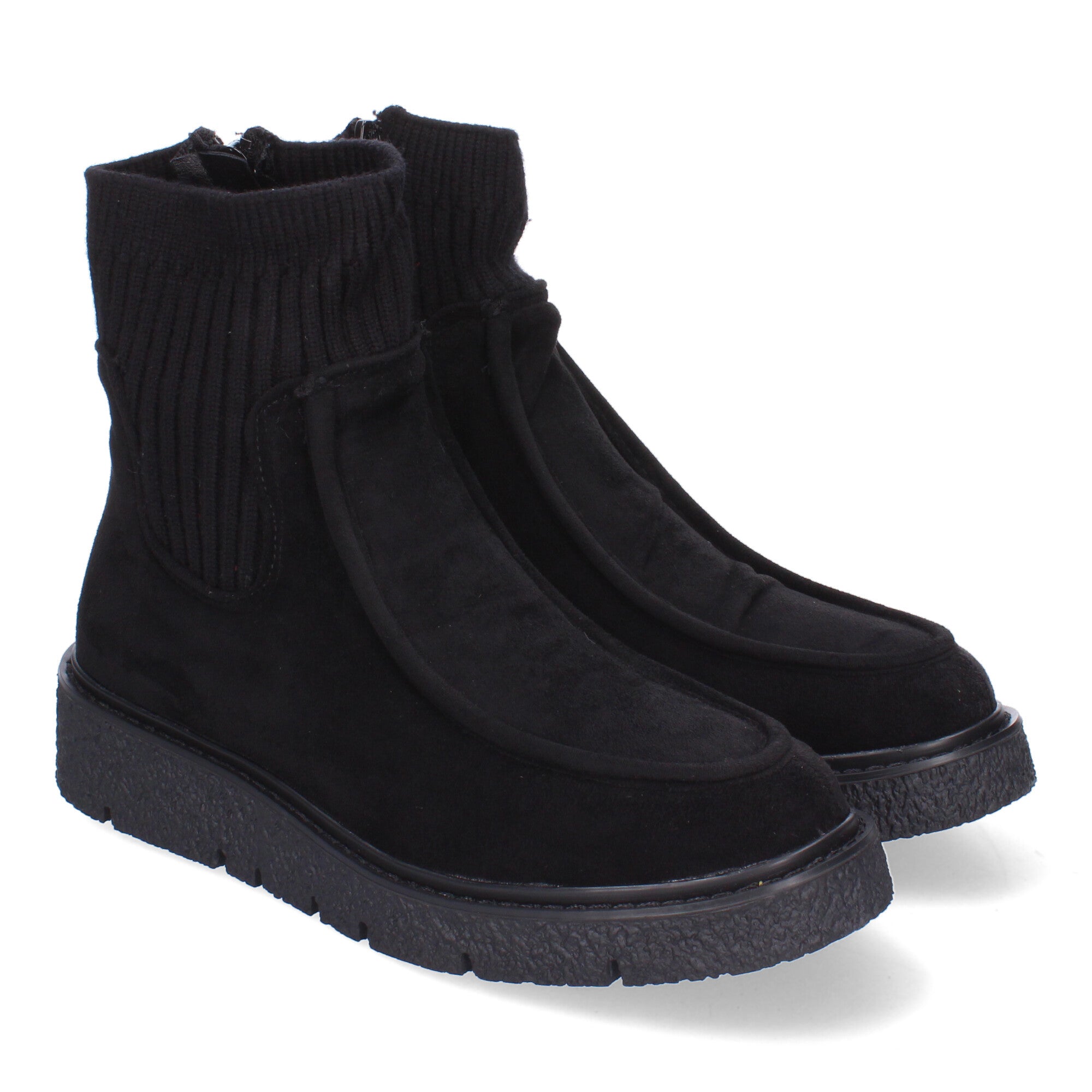 Botin negro con cierre cremallera