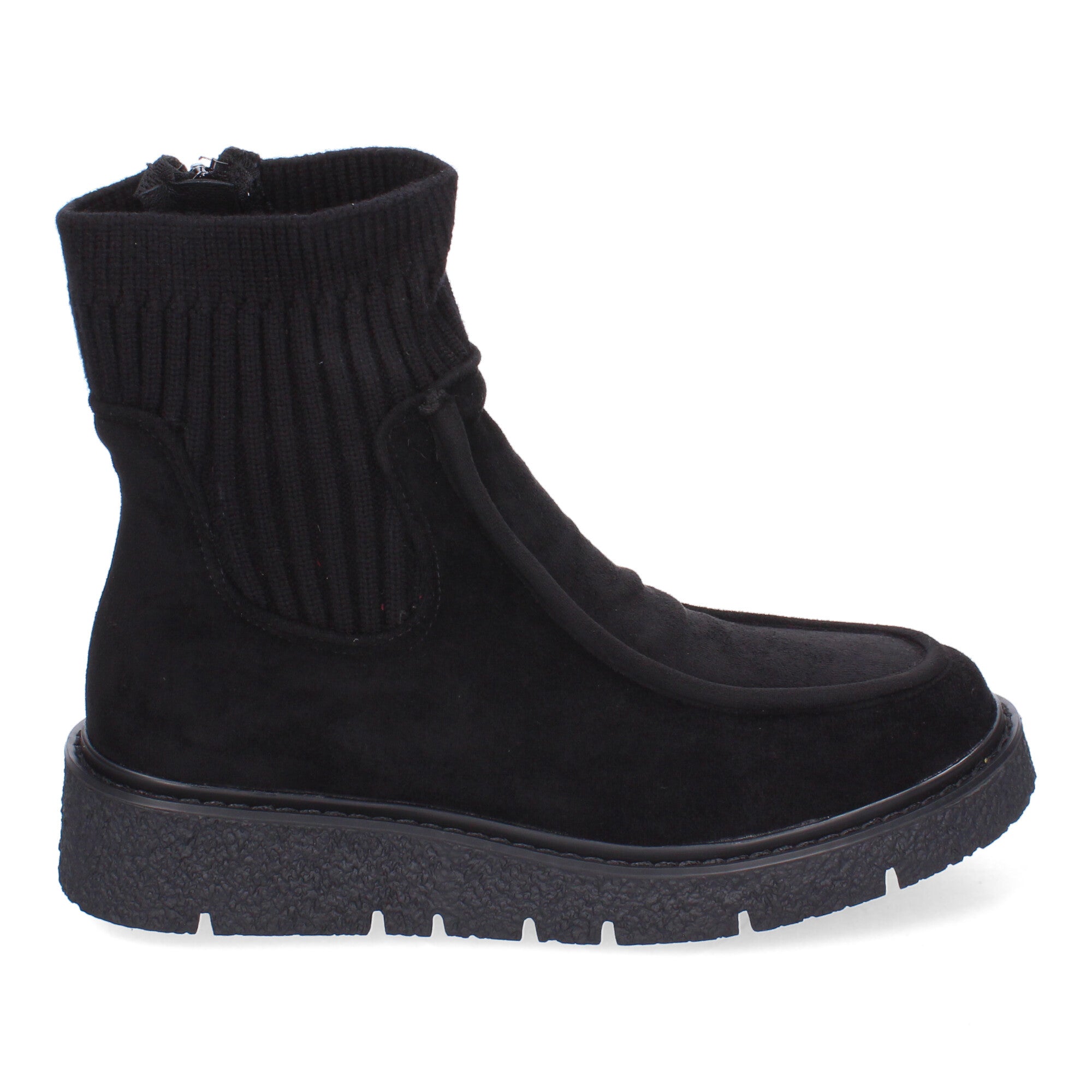 Botin negro con cierre cremallera