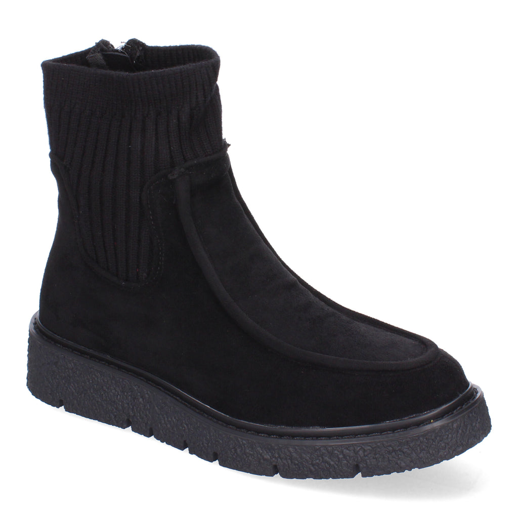 Botin negro con cierre cremallera