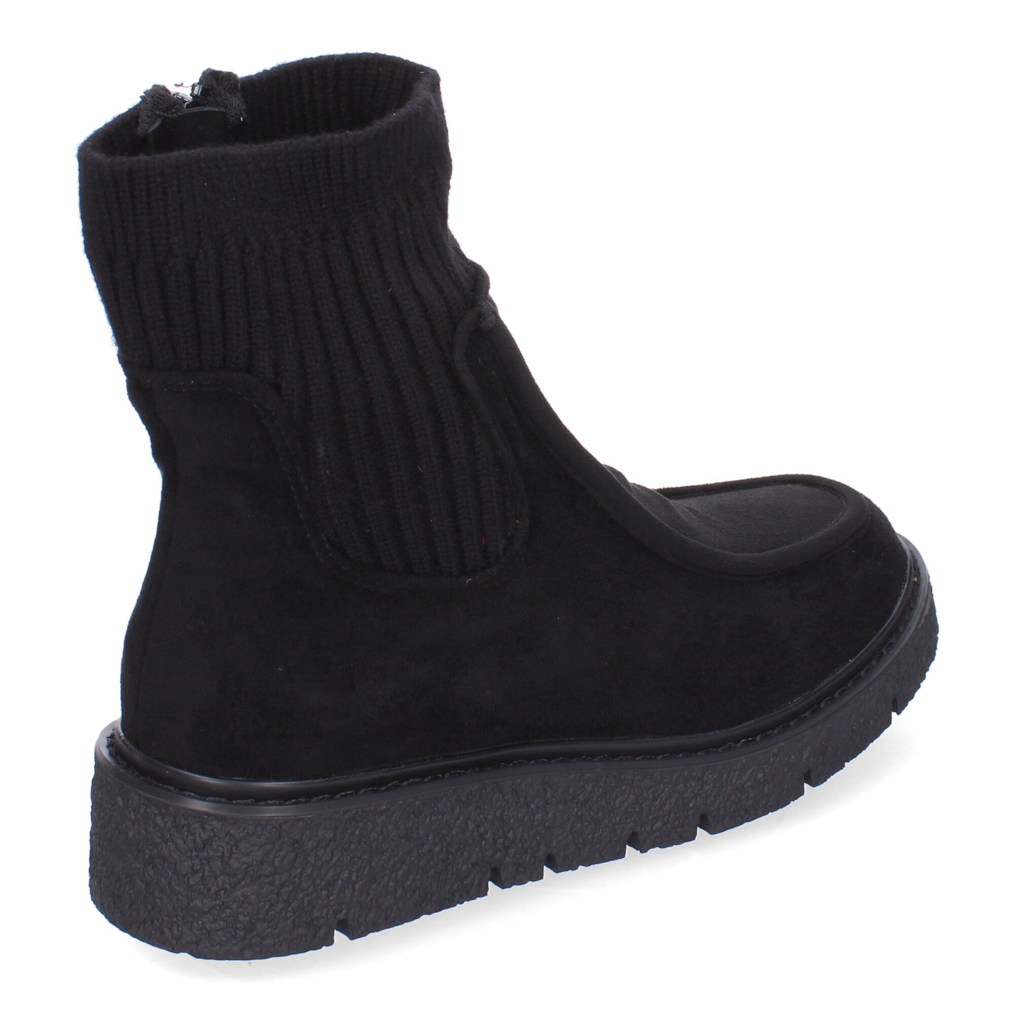 Botin negro con cierre cremallera