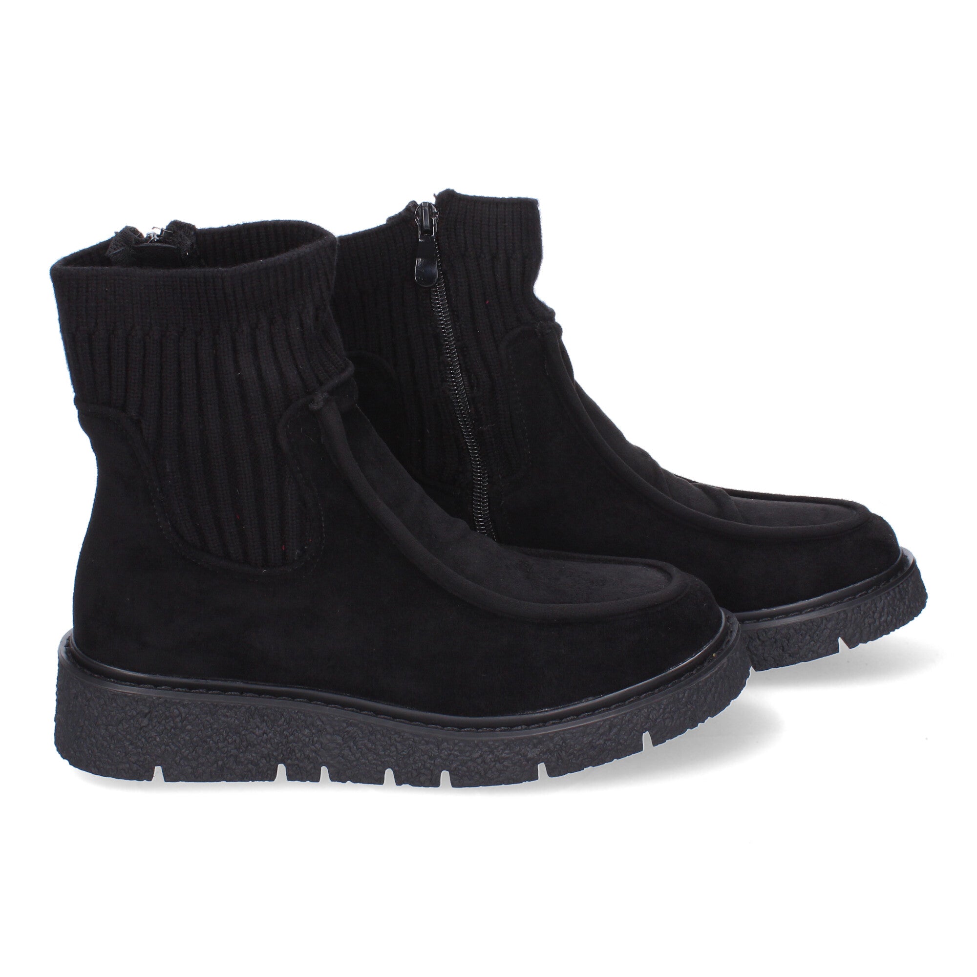 Botin negro con cierre cremallera
