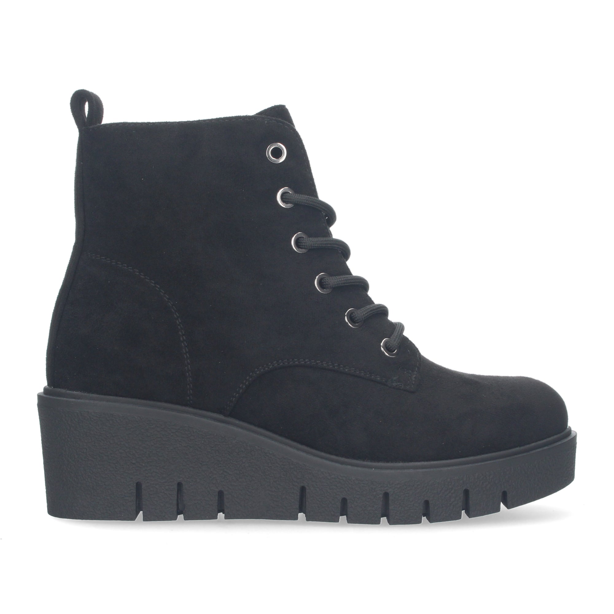 Botin cuña negro con terciopelo