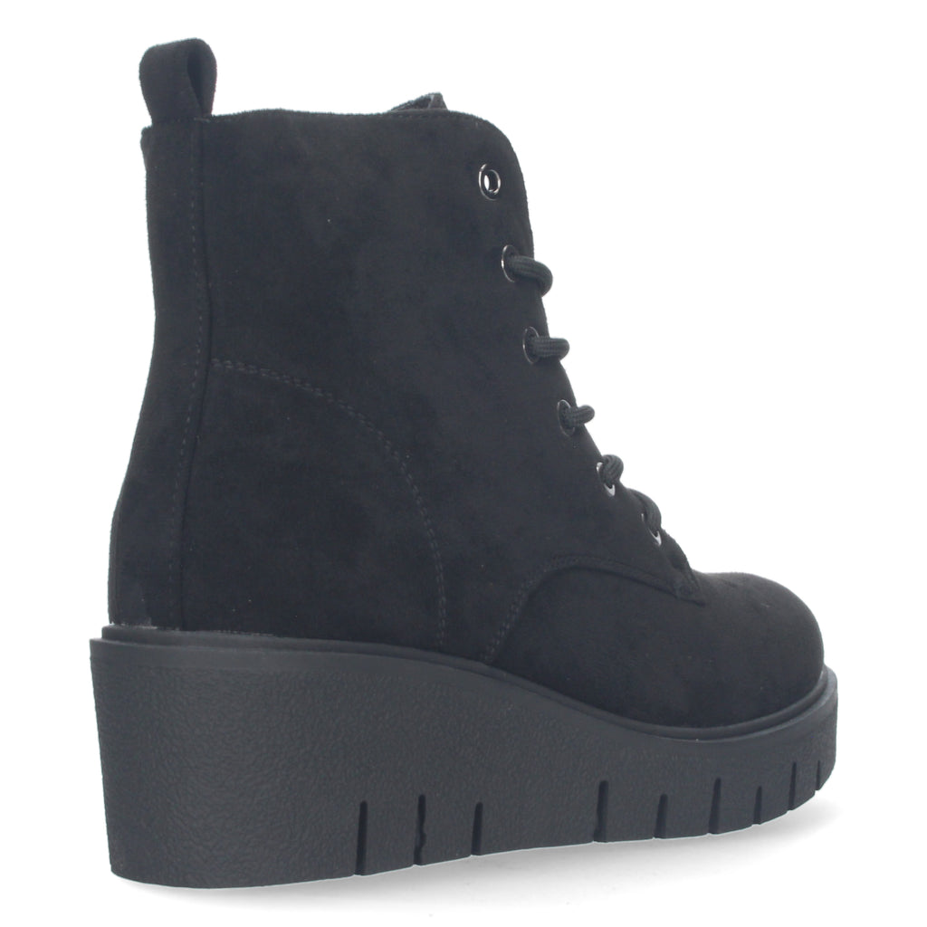 Botin cuña negro con terciopelo
