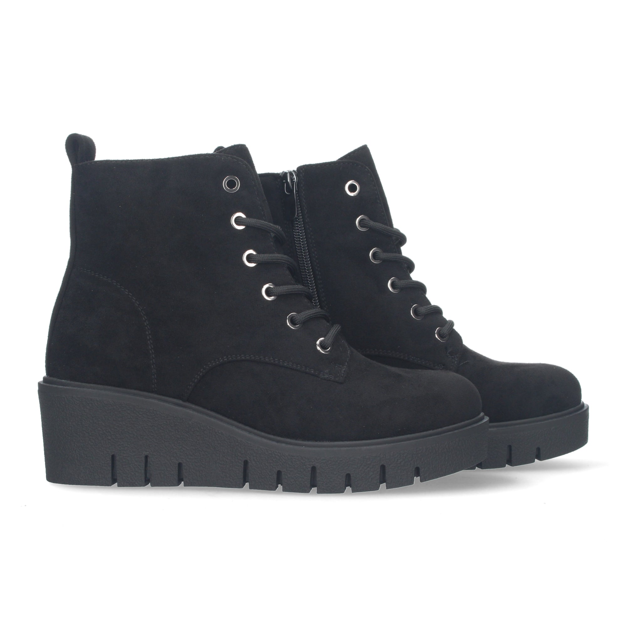 Botin cuña negro con terciopelo