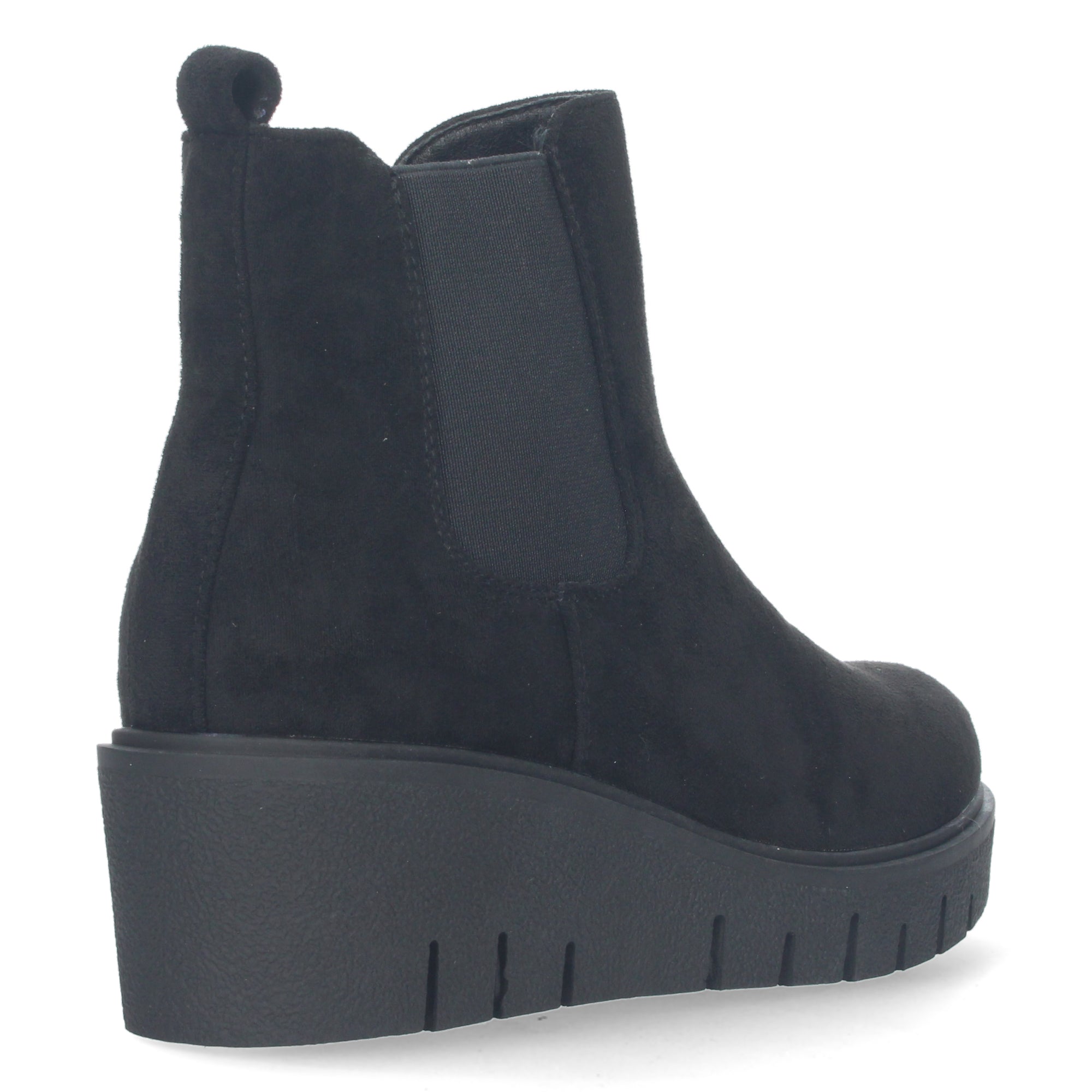 Botin de cuña negro aterciopelado