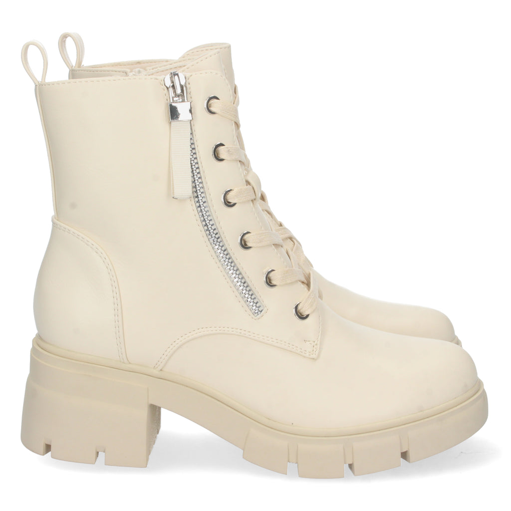 Botin beige con cierre cordones