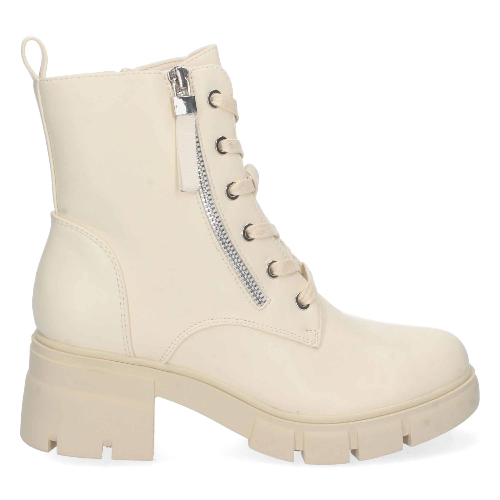 Botin beige con cierre cordones