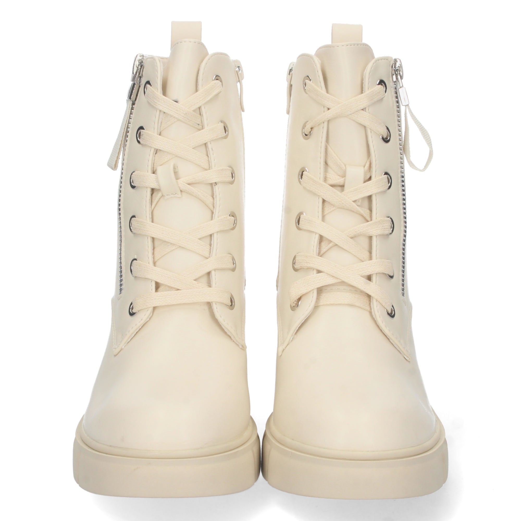 Botin beige con cierre cordones