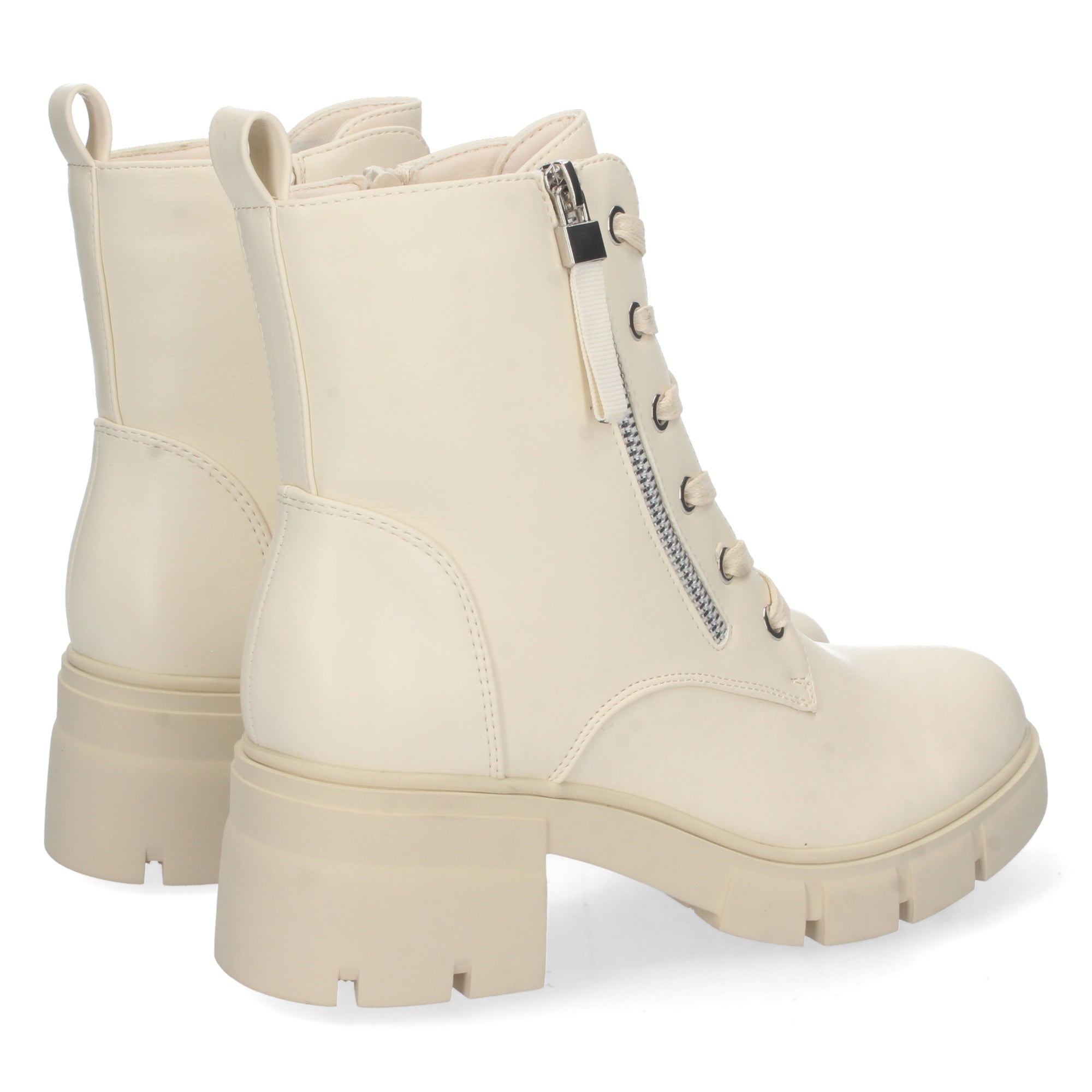 Botin beige con cierre cordones