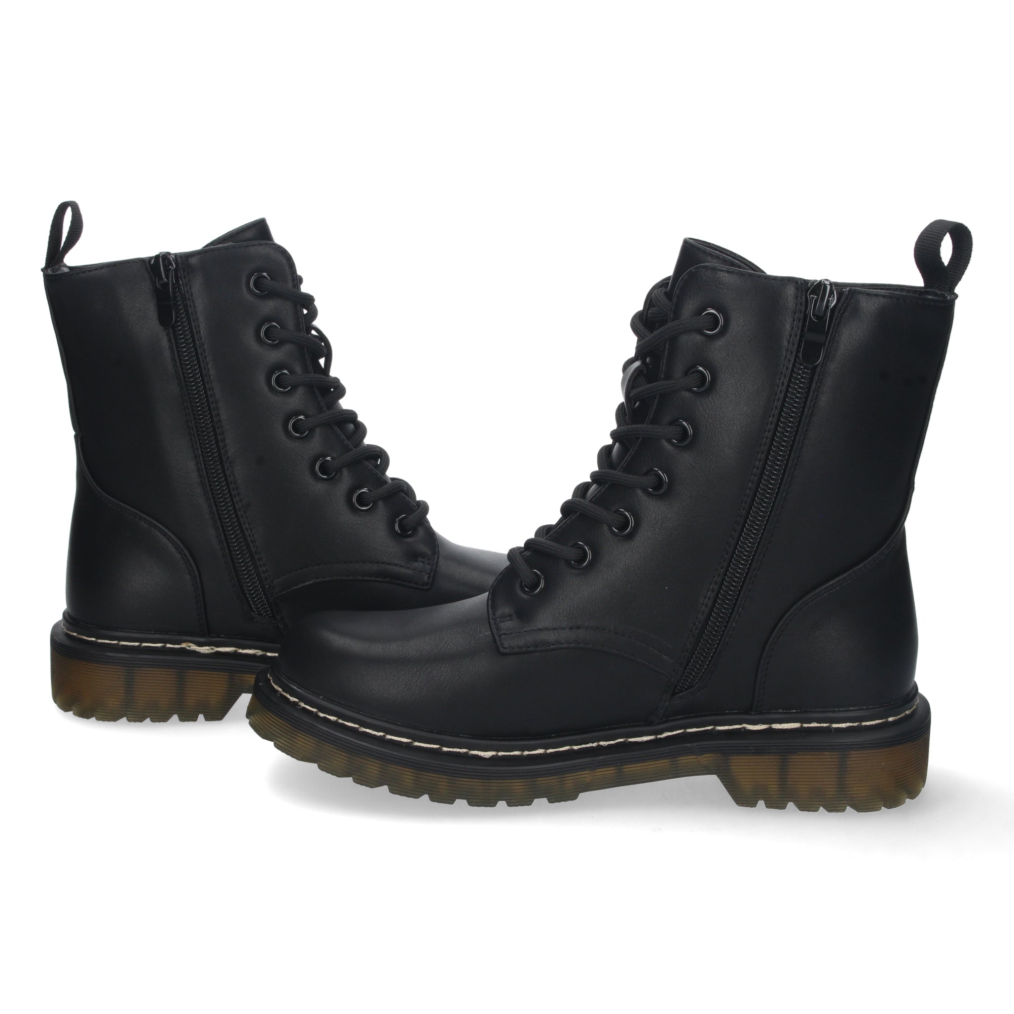 Botin negro acordonado
