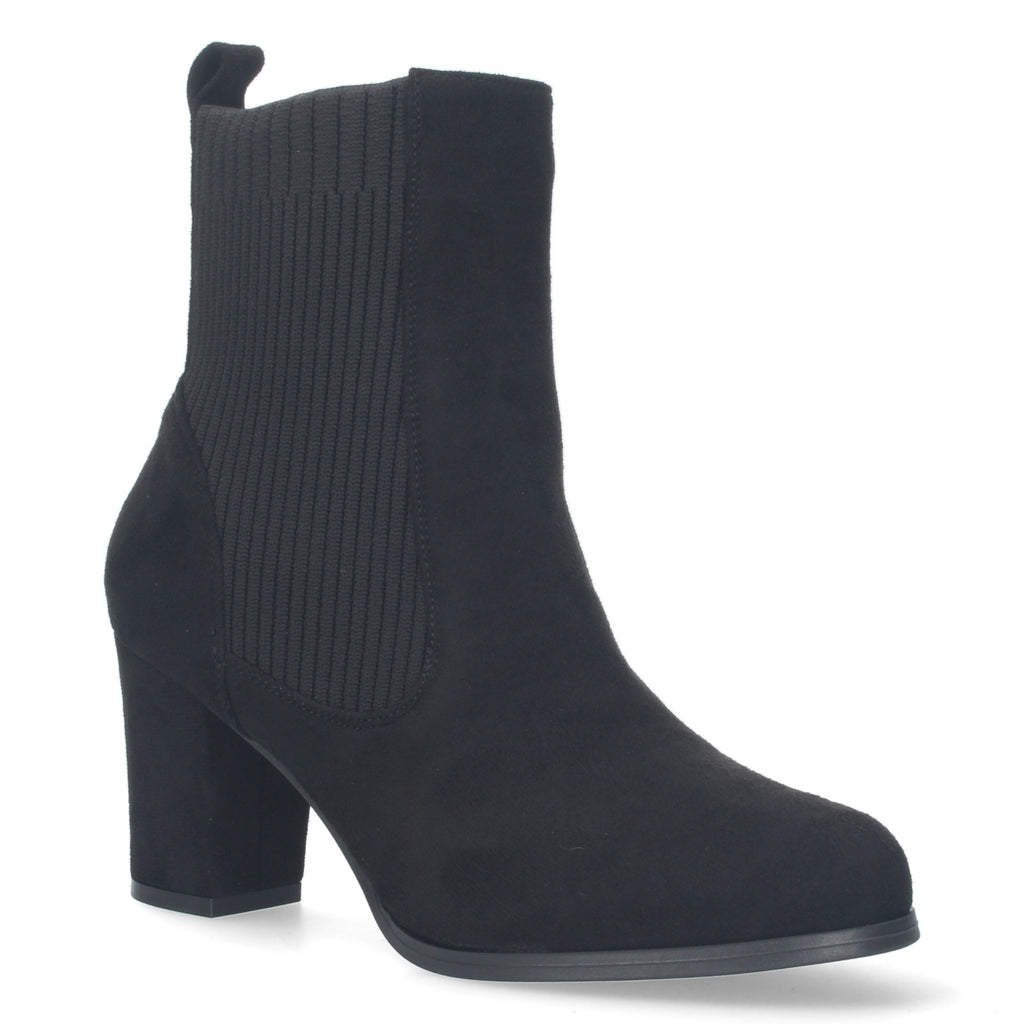 Botin negro atericopelado con cremallera