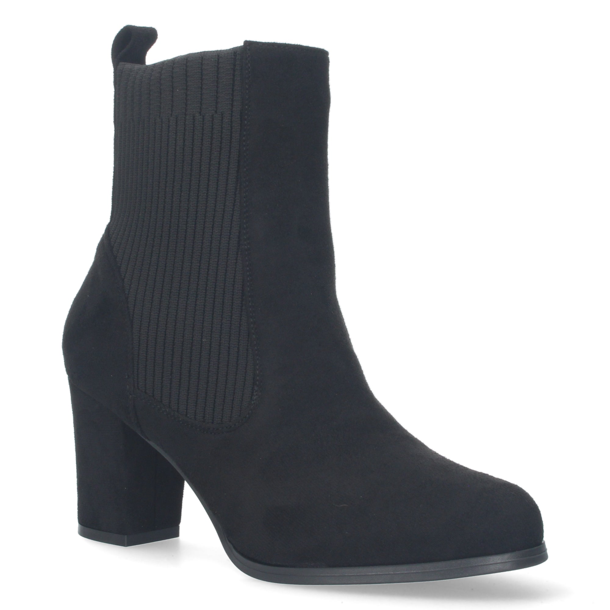 Botin negro atericopelado con cremallera