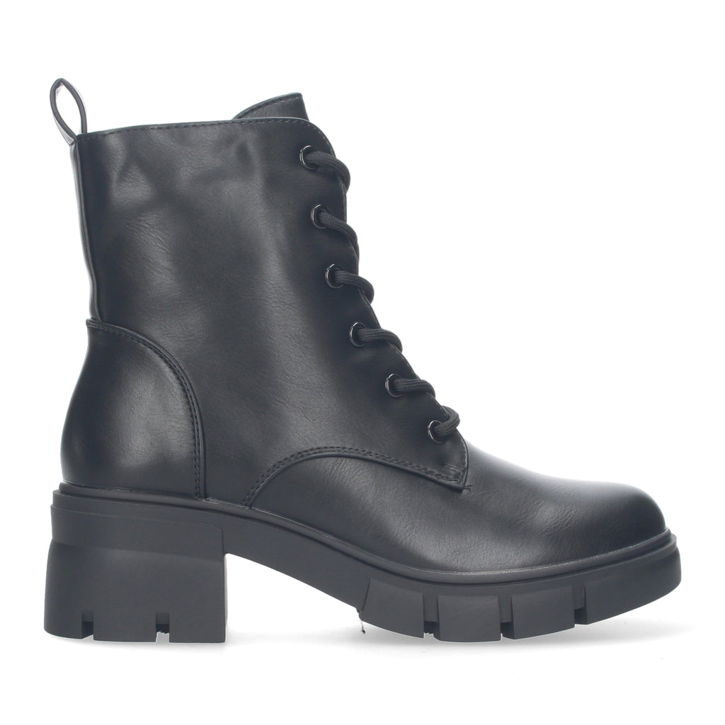 Bota de Tacón con Cierre de Cordones y Cremallera