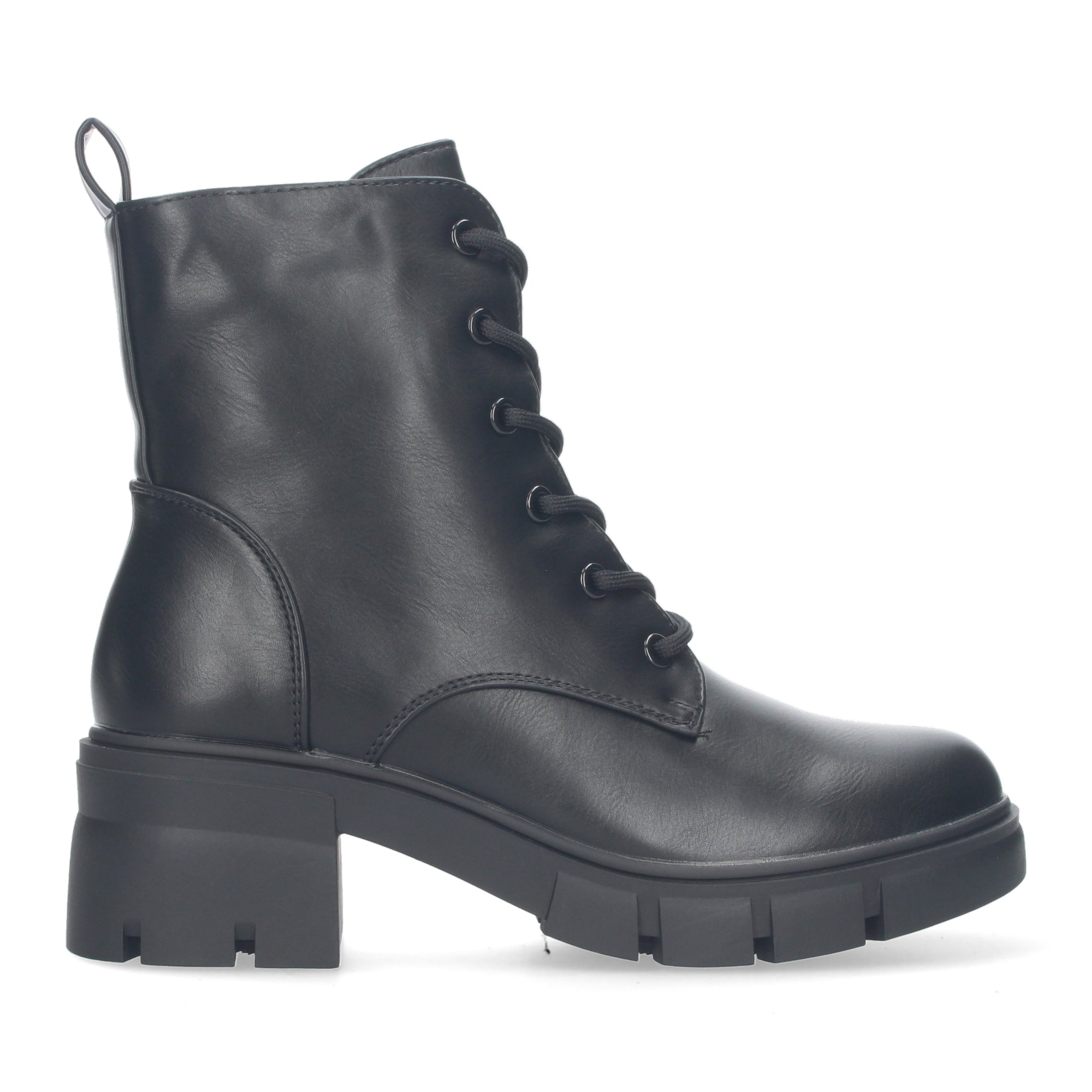 Bota de Tacón con Cierre de Cordones y Cremallera