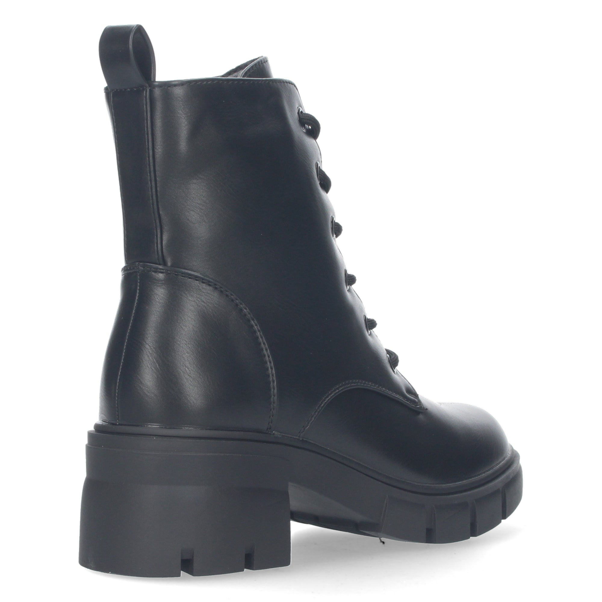 Bota de Tacón con Cierre de Cordones y Cremallera