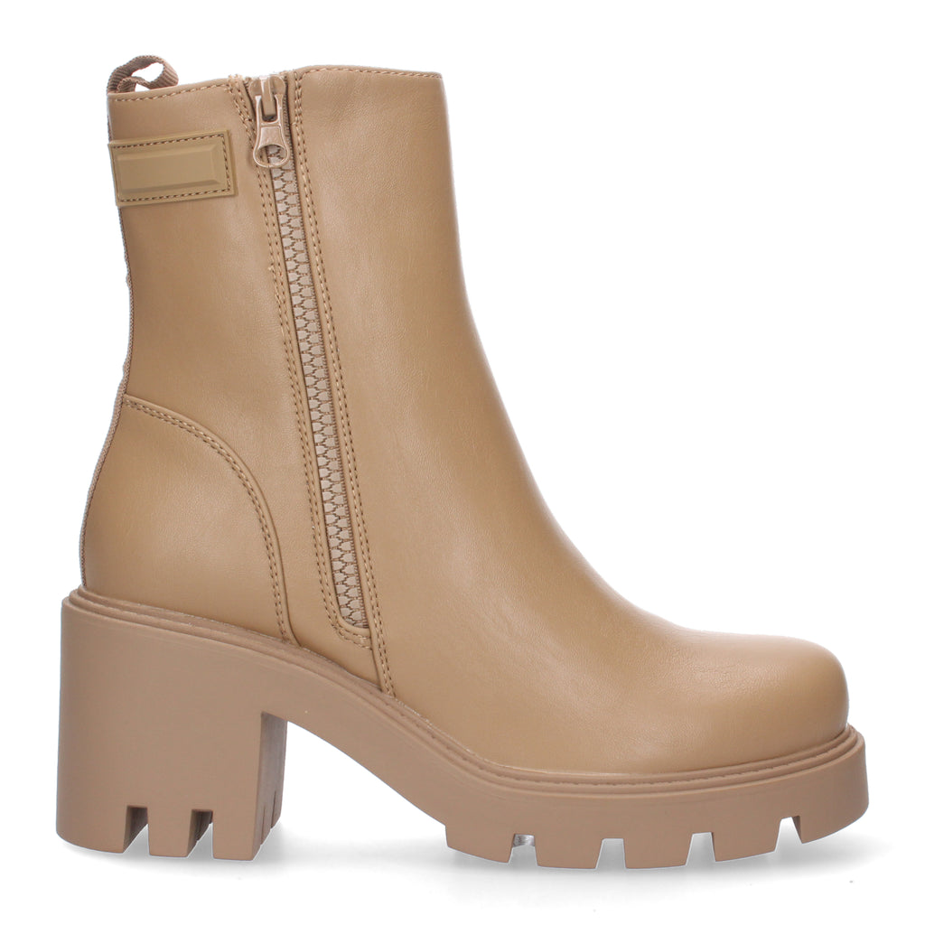 Botines camel con cierre cremallera