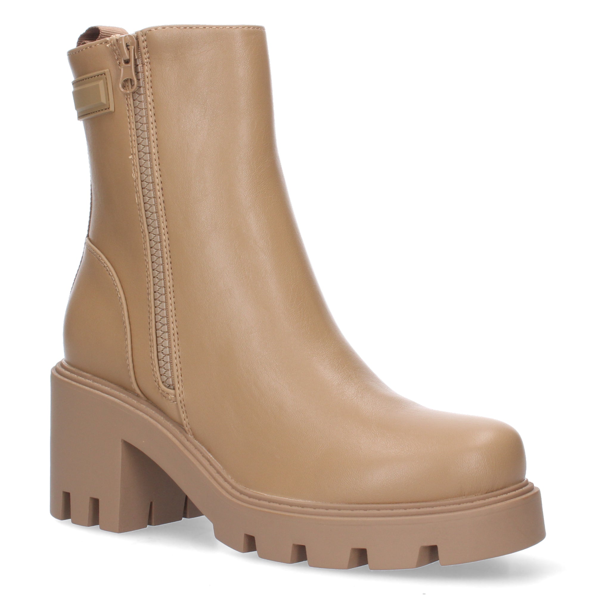 Botines camel con cierre cremallera