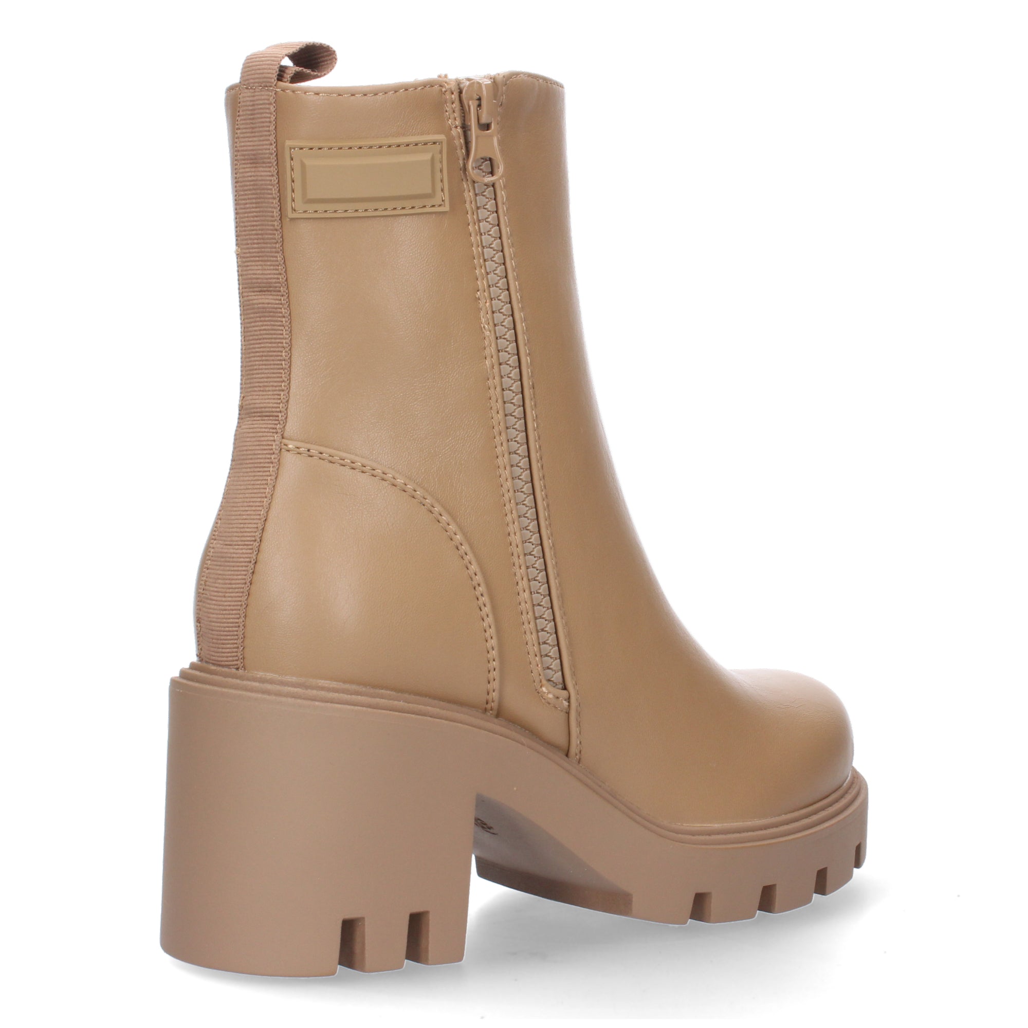 Botines camel con cierre cremallera