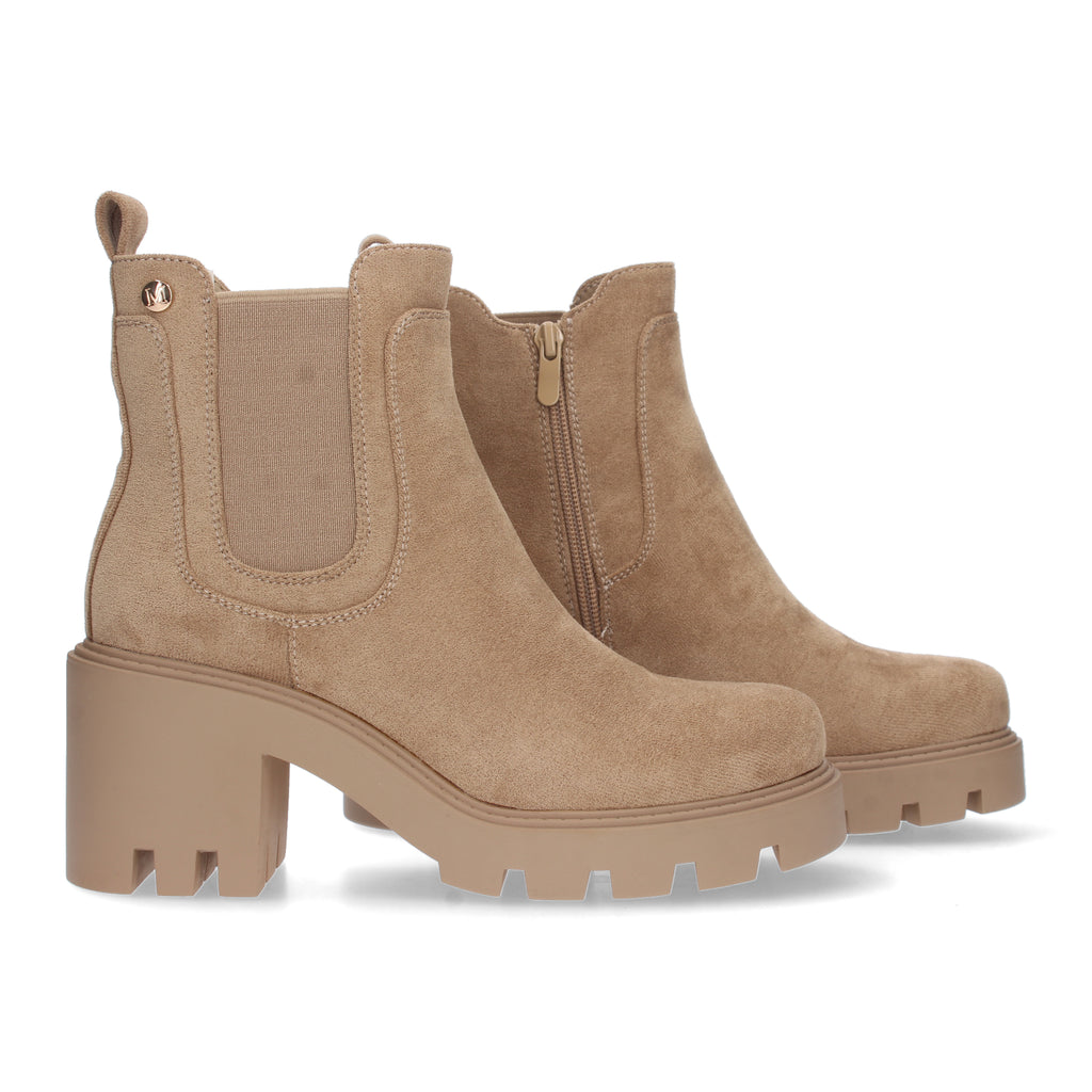 Botines kaki con cierre elástico y cremallera