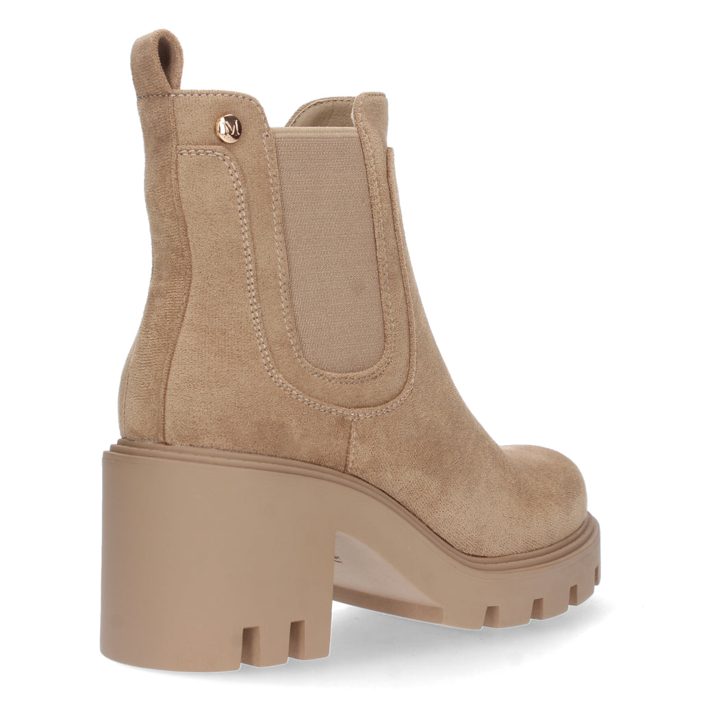 Botines kaki con cierre elástico y cremallera