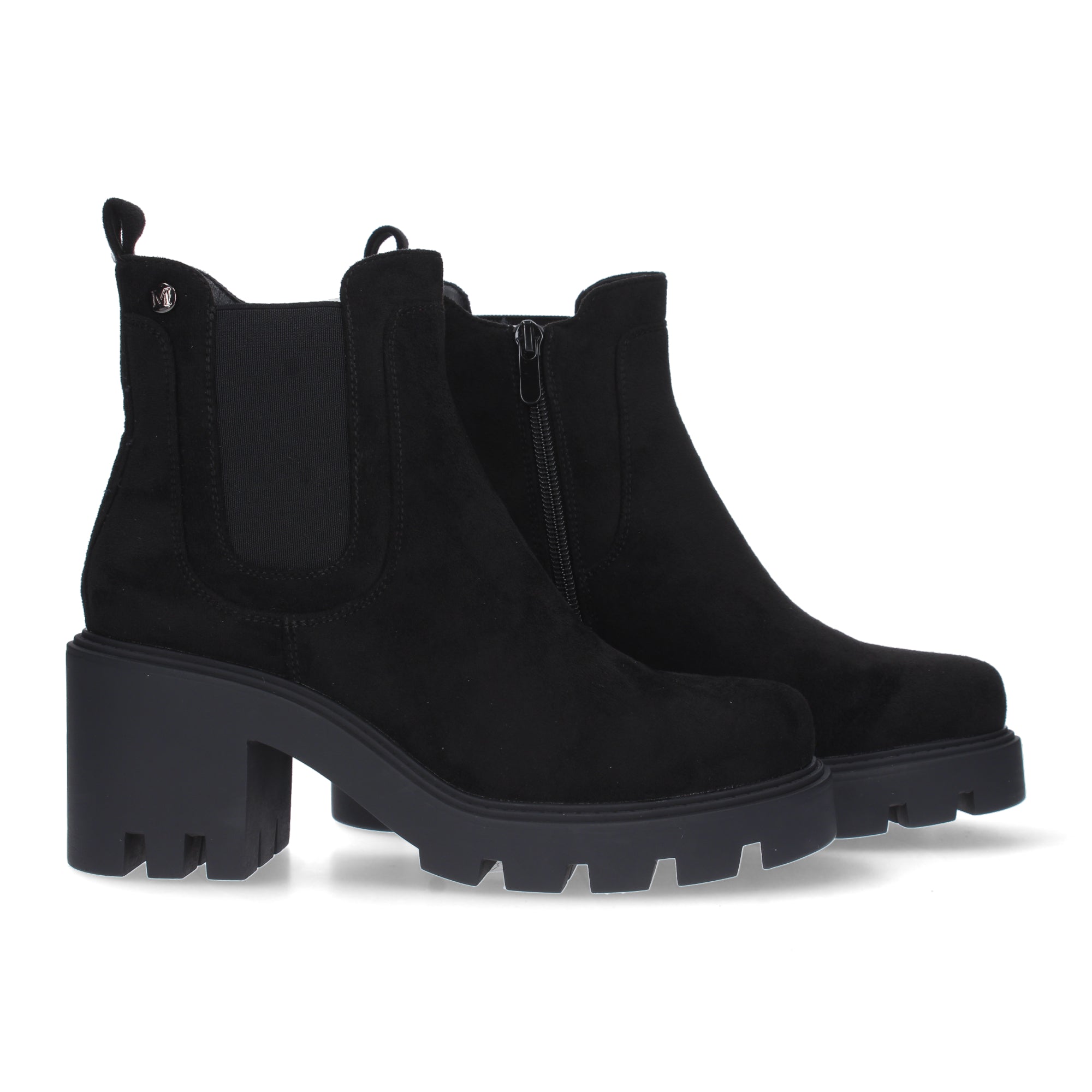 Botines negros estampado liso