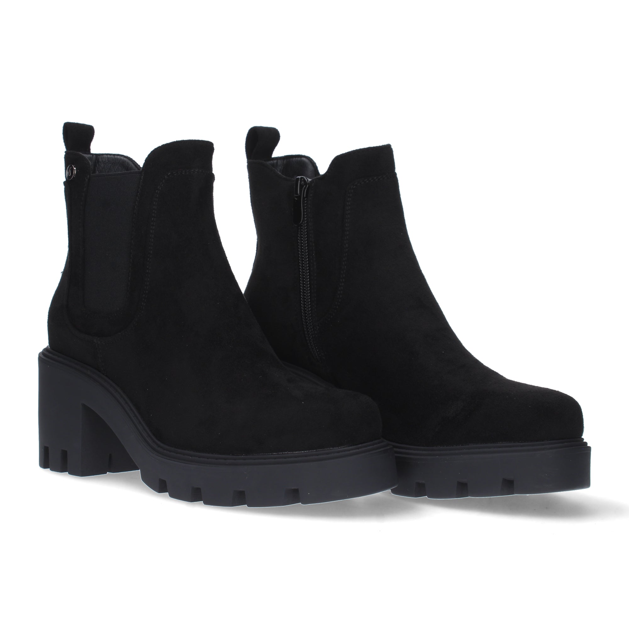Botines negros estampado liso