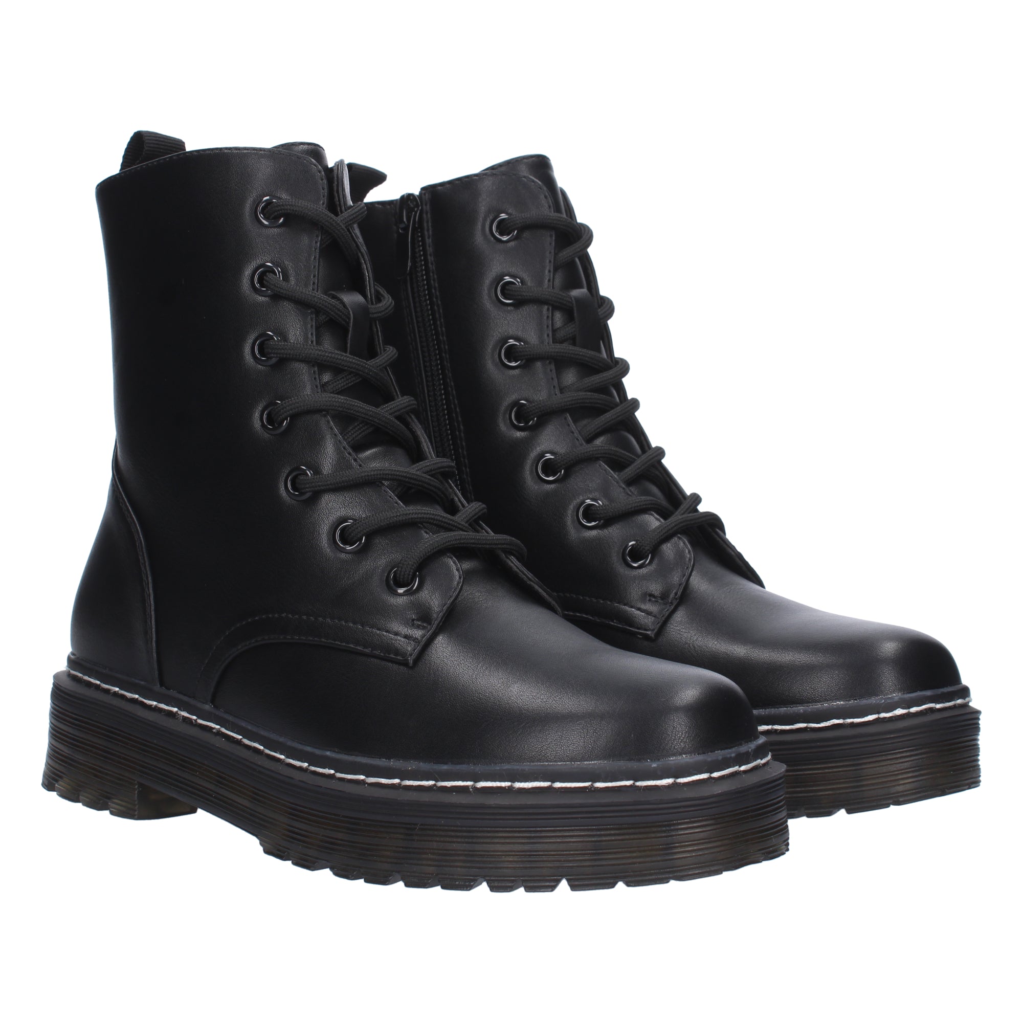 Botines negros con cierre cremallera