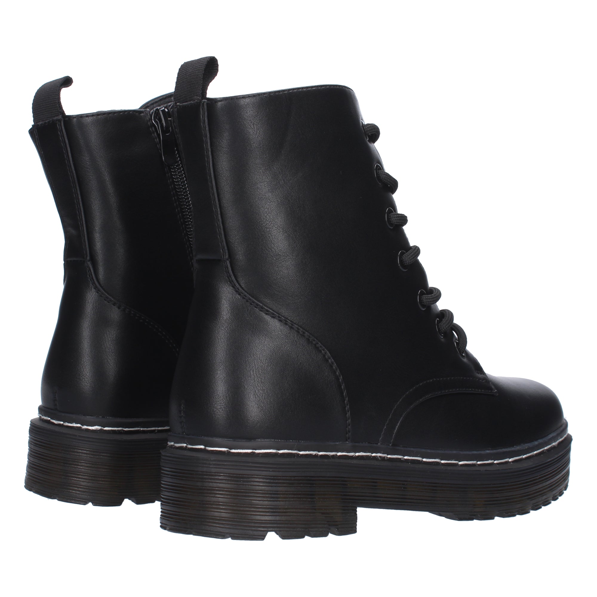 Botines negros con cierre cremallera