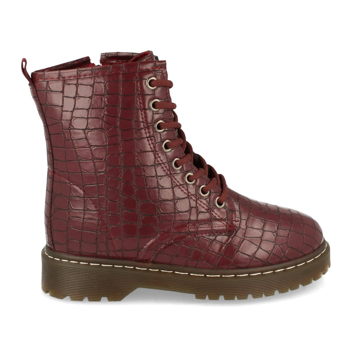 Botin Plano De Cocodrilo  Para Mujer