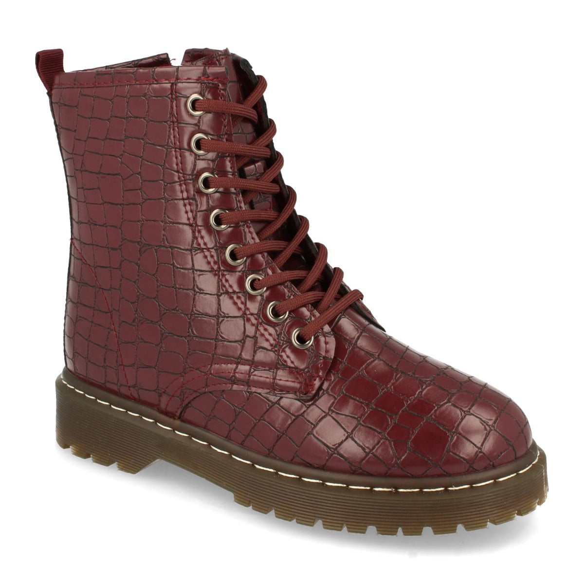 Botin Plano De Cocodrilo  Para Mujer